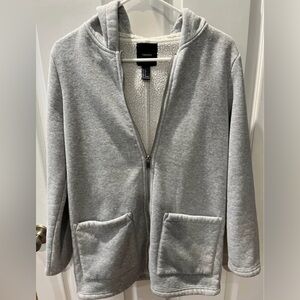 Forever 21 Light Gray Sherpa-Lined Hoodie